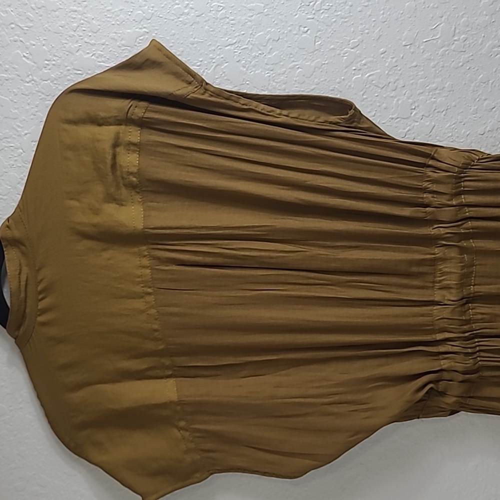 Banana Republic Ravina Maxi Shirt Dress Casual , Work Earthy Mustard L - Picture 10 of 14